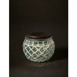 DACORE Solar bordlampe i glas mosaik - blå - 