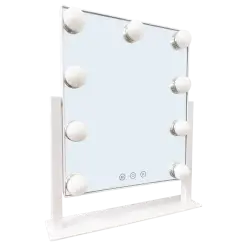 Make up spejl med 9 pære hollywood - hvid - 