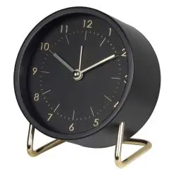 Vækkeur retro - sort/messing - 