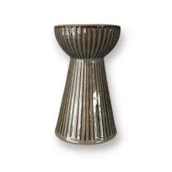 DACORE Hyacint vase med riller 15 cm - mørkgrå/brun - 