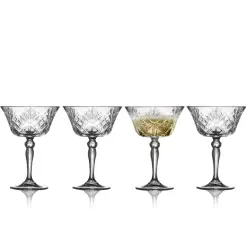 LYNGBY Melodia krystal champagneskål 26 cl. - 4 stk - 