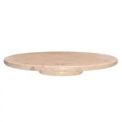 MAKU Fad på drejefod 30 cm - mamor beige - 