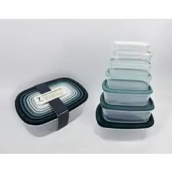 Opbevaringsbokse 10 dele - rektangulær - 