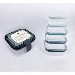 Opbevaringsbokse 10 dele - kvadratisk - 