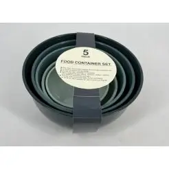 Røreskålesæt i plast 5 stk - petroleum - 