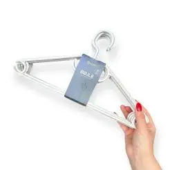 Bøjler med drejehoved i plast 8 stk - hvid - 