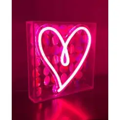 Neonskilt med motiv - hjerte - 