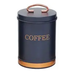 Opbevaringsdåse i metal blå med guld - coffee - 