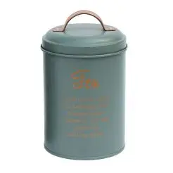 Opbevaringsdåse i metal grøn med guld - te - 