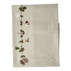 DACORE Juledug sand med print - 140x320 cm - 