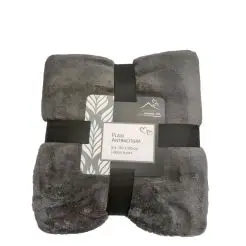 Plaid i luksus fleece - antracitgrå - 