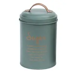 Opbevaringsdåse i metal grøn med guld - sugar - 