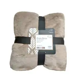 Plaid i luksus fleece - beige - 