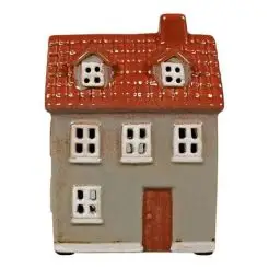 DET GAMLE APOTEK Keramikhus til fyrfadslys - grå - 