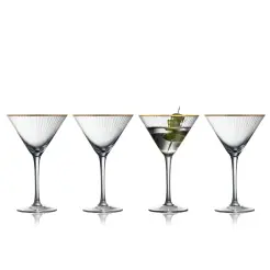 LYNGBY GLAS Palermo martiniglas med guldkant  4 stk. - 25 cl - 