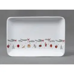 Jule tallerken med mønster - 20 x 11 cm - 