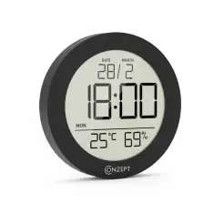 Termometer og hygrometer rundt - hvidt - 