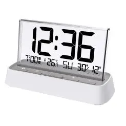 Digitalt radiostyret ur - hvid - 