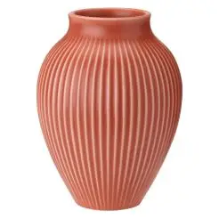 KNABSTRUP Vase 20 cm m/riller - koral - 
