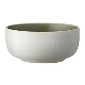 STUDIO ROUND North skål 11 cm - mat hvid/ mat grøn - SKÅLE & FADE