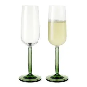 KÄHLER Hammershøi champagneglas 24 cl 2 stk - grøn - VINGLAS