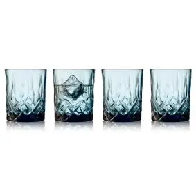 LYNGBY Sorrento whiskey glas 32 cl 4 stk - blå - DRINKSGLAS