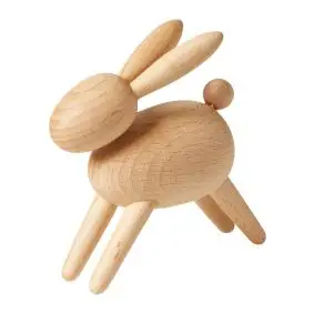 DACORE Træfigur kanin løber 11,5 cm - bøg natur - PYNT & FIGURER