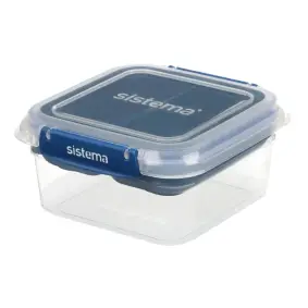 SISTEMA Madkasse square stax to go 1,15  liter - klar / ocean blue - ØVRIG MADOPBEVARING