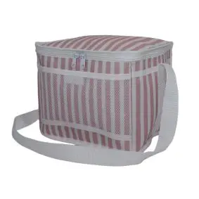 Køletaske 10 liter mellem - rosa stribet - KØLETASKER