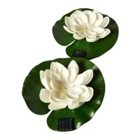 Solar lotus blomst 2 stk - hvid - HAVELAMPER