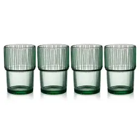 BITZ Kusintha caféglas 38 cl 4 stk - grøn - ØLGLAS