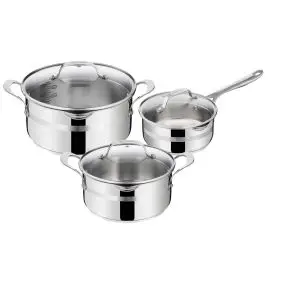 JAMIE OLIVER Cook's smart grydesæt rustfrit stål - 6 dele - GRYDESÆT