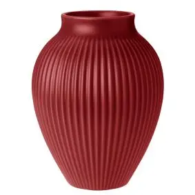 KNABSTRUP Vase 20 cm m/riller - soft cherry red - VASER