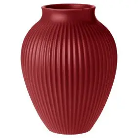 KNABSTRUP Vase 27 cm m/riller - soft cherry red - VASER
