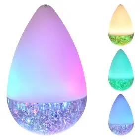 Vippelampe med glitter og farveskift Ø12 x 20 cm - BØRNELAMPER