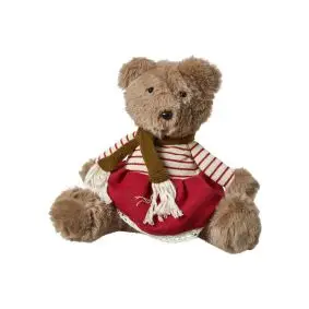 DACORE Bamse med striktrøje - natur/rød - NISSER