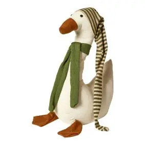 DACORE Juleand med hue liggende 60 cm - sand/grøn - NISSER