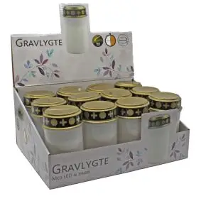 Gravlygte med timer - hvid - LYSESTAGER