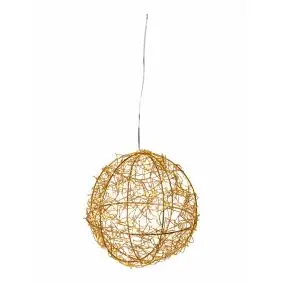 DACORE LED kugle i metal med 80 LED lys – Ø15 cm, Guld - LYSKÆDER