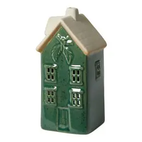 DACORE Lyshus i keramik H16,2 cm - grøn - PYNT & FIGURER