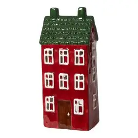 DACORE Lyshus i keramik H27 cm - rød - PYNT & FIGURER