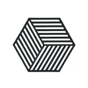 ZONE Bordskåner hexagon 16 x 14 x 0,9 cm sort - BORDSKÅNER