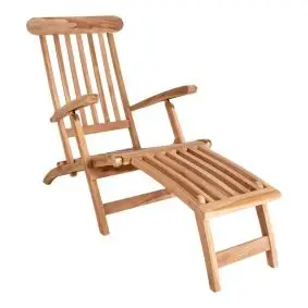 TEAK Dækstol m/fodskammel - HAVESTOLE