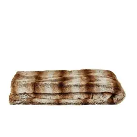 VILLA COLLECTION Plaid i pels brun/creme 150 x 125 cm - PLAID / TÆPPER