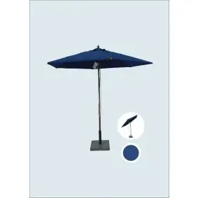 HOFFMANN Parasol geneve Ø 2,5 m m/tilt – blå - MARKEDSPARASOLLER