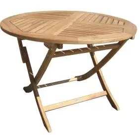 TEAK Luksus bord Ø 110cm "boston" - FOLDEBORDE