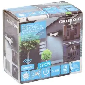 GRUNDIG Solcelle lampe t/væg 2 stk - HAVELAMPER