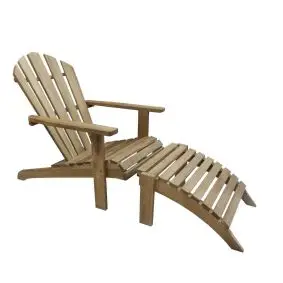 TEAK Amerikansk dækstol m/skammel - adirondack - SOLVOGNE & DÆKSTOLE