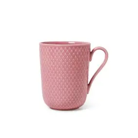 LYNGBY Rhombe color krus med hank 33 cl - rosa - LYNGBY PORCELÆNSFABRIK