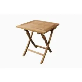 TEAK Mondena cafesæt - bord 70 x 70 cm m/ 2 stole uden armlæn - FOLDEBORDE